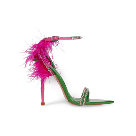 Faux Feather Heels